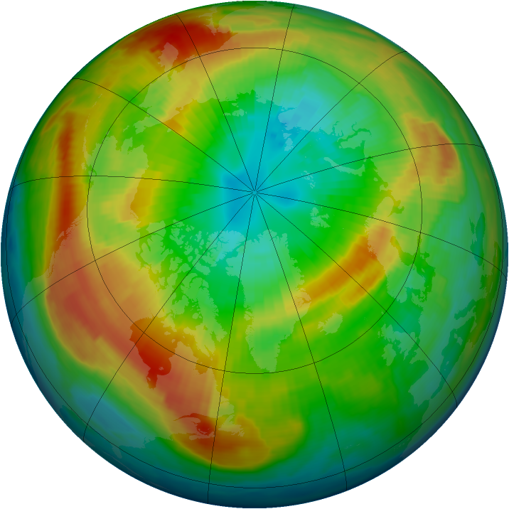 Arctic ozone map for 13 March 1997
